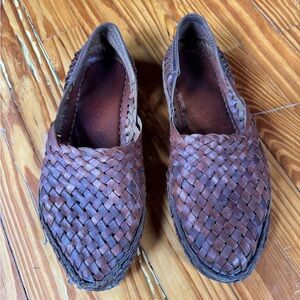 Men’s Mohinders Handmade Leather Woven Huarache Sandal Size 9 GUC